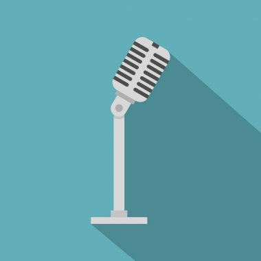 Mikrofon simgesi, düz stil