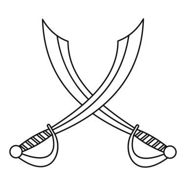 Kılıç simgesi, anahat stili çarpı işareti
