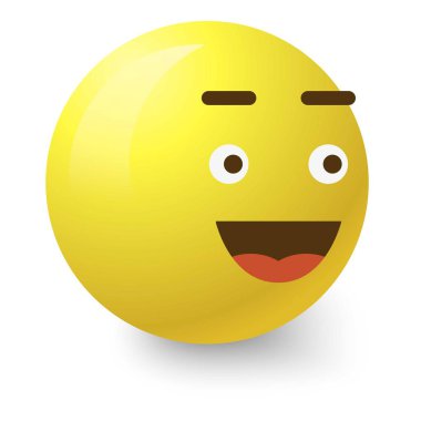 Sevindim gülen simgesi, karikatür tarzı