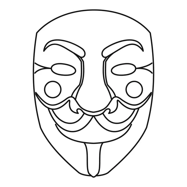 Het pictogram van het masker van misdaad, Kaderstijl — Stockvector