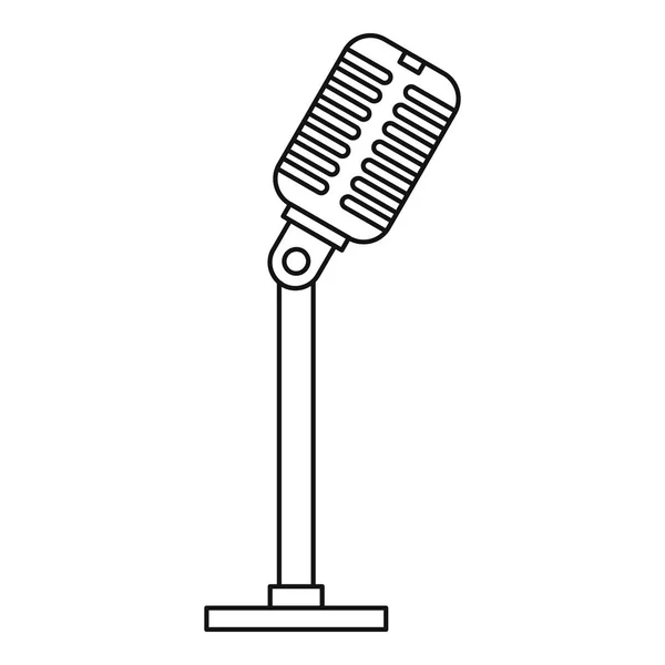 Icône du microphone, style contour — Image vectorielle