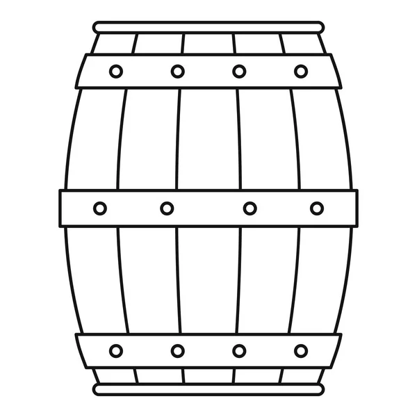 Wooden barrel icon, outline style — Stock Vector
