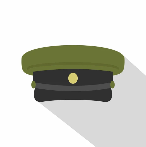 Ícone de chapéu militar, estilo plano — Vetor de Stock