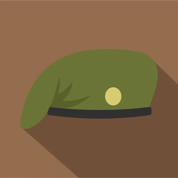 Icono de gorra militar, estilo plano — Vector de stock