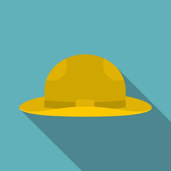 Καλοκαιρινό καπέλο εικονίδιο, επίπεδη στυλ — Διανυσματικό Αρχείο