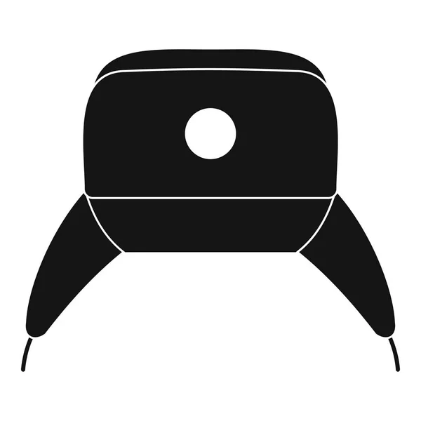 Öronlappen hatt ikon, enkel stil — Stock vektor