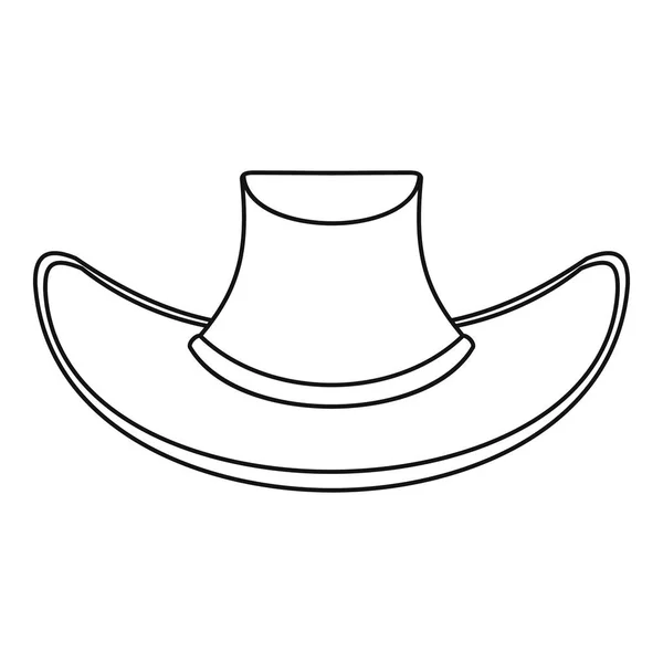 Cowboy cappello icona, stile contorno — Vettoriale Stock