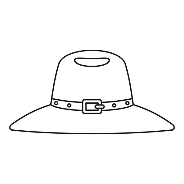 Значок шляпы, стиль контура — стоковый вектор
