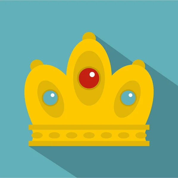 Reine couronne icône, style plat — Image vectorielle