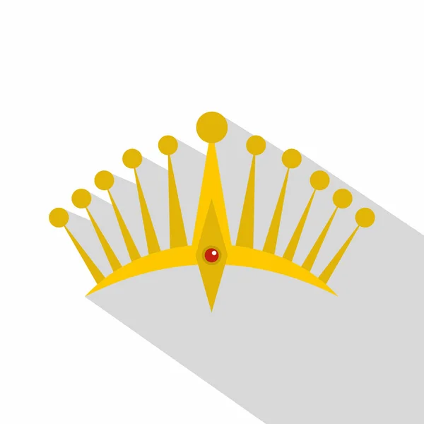 Gran icono de la corona, estilo plano — Vector de stock