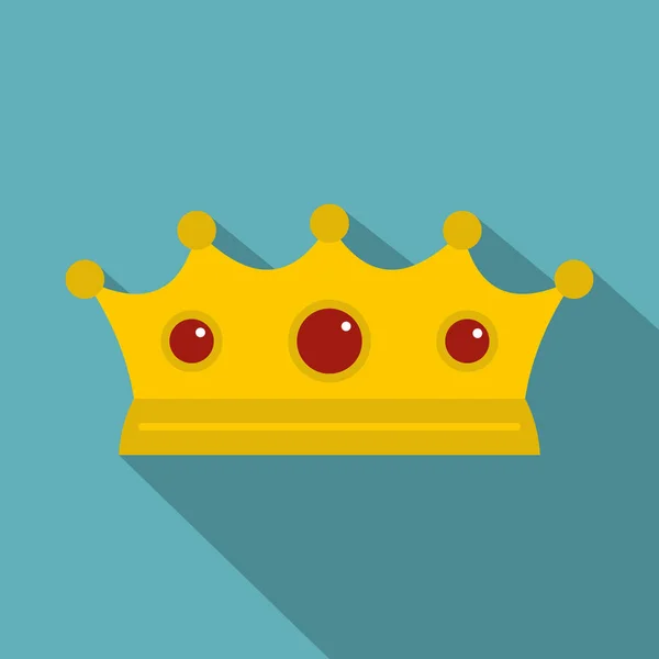 Sieraden kroon pictogram, vlakke stijl — Stockvector