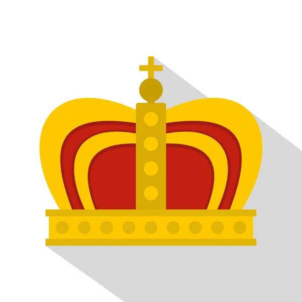 Ícone da coroa da monarquia, estilo plano — Vetor de Stock