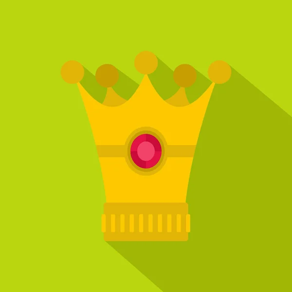Medieval crown icon, flat style — Stock Vector