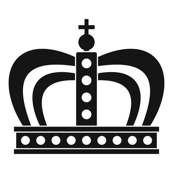 Ikon mahkota monarki, gaya sederhana - Stok Vektor