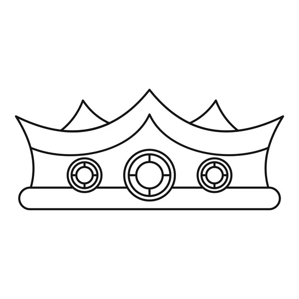 Král koruna ikona, styl osnovy — Stockový vektor