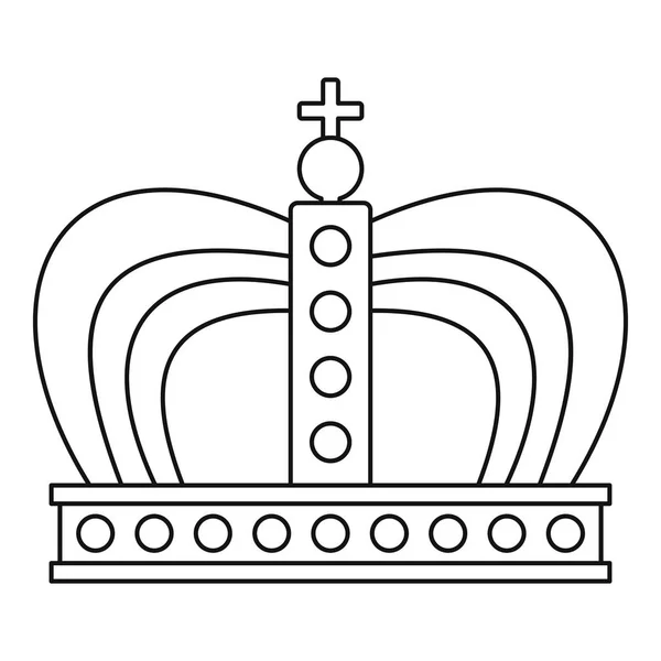 Icono de corona de monarquía, estilo de esquema — Vector de stock