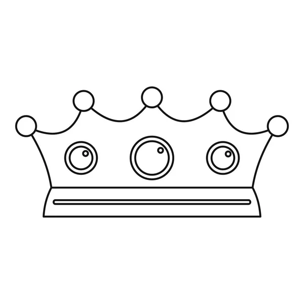 Icono de corona de joyería, estilo de esquema — Vector de stock