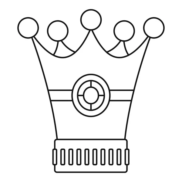 Mittelalterliche Kronenkrone, Umrissstil — Stockvektor