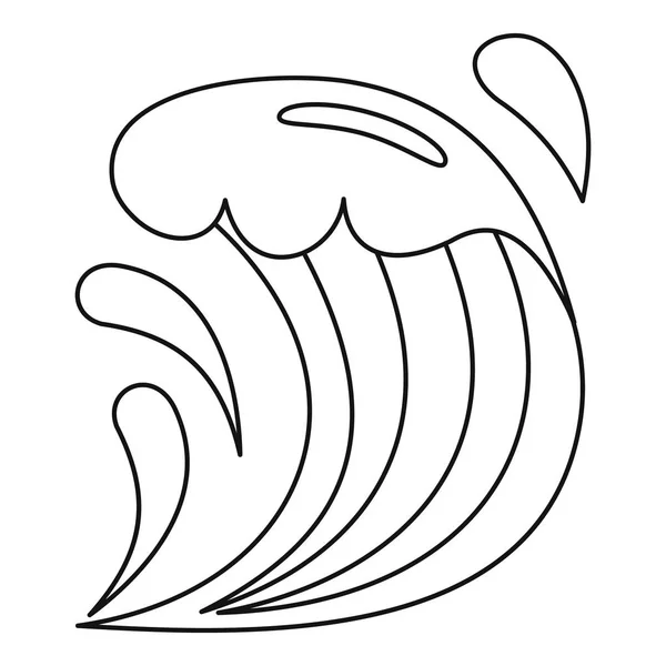 Wave ikona, styl osnovy — Stockový vektor