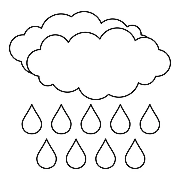 Rain icon, outline style — Stock Vector