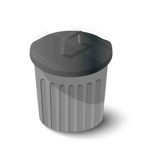 Bin icon, isometric style — Stock Vector