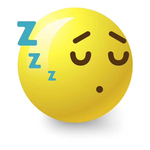 Sleepy smiley icon, cartoon style — Stock Vector