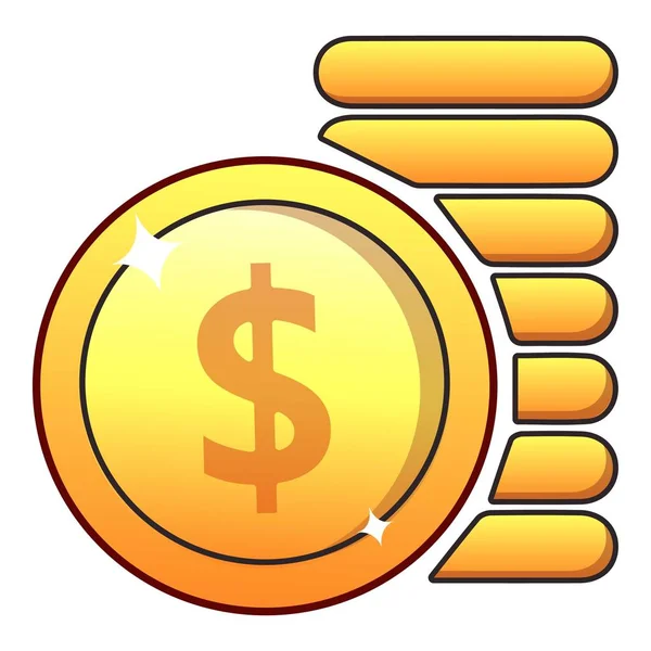 Ícone de moedas, estilo plano — Vetor de Stock
