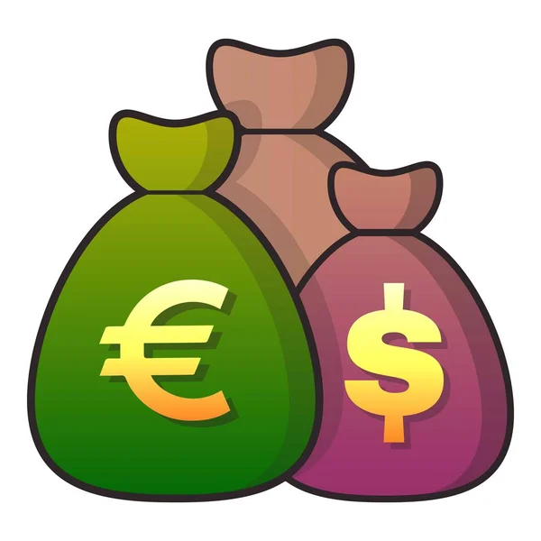 Icône de sac d'argent, style plat — Image vectorielle