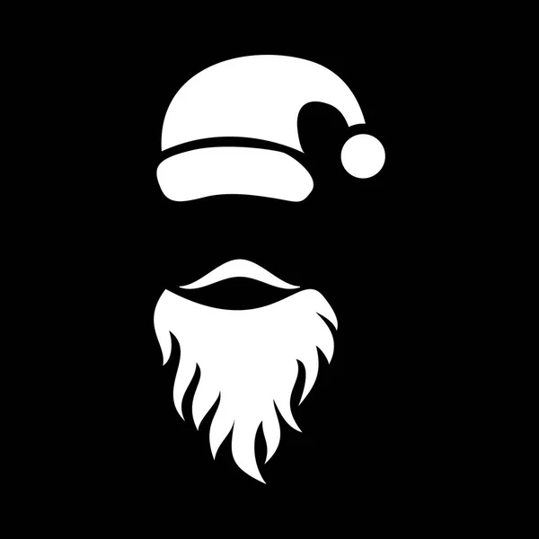 Schnurrbart-Weihnachtsmann-Ikone, einfacher Stil — Stockvektor