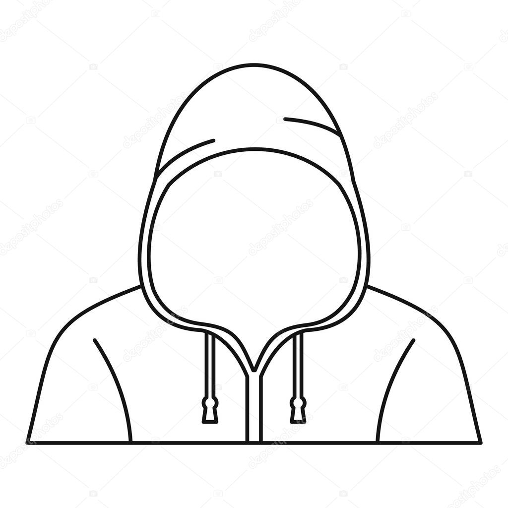 Hooded man icon, outline style