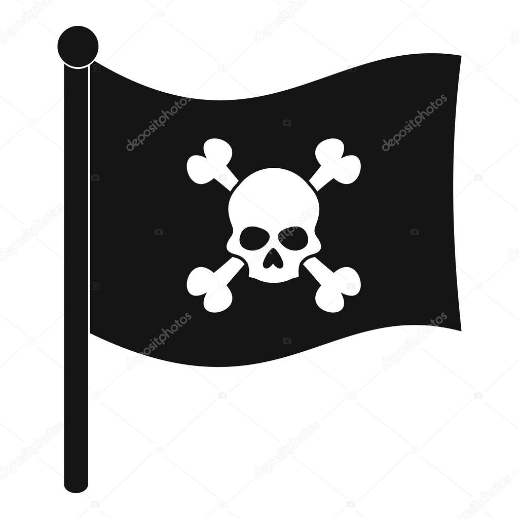 Pirate flag icon, simple style