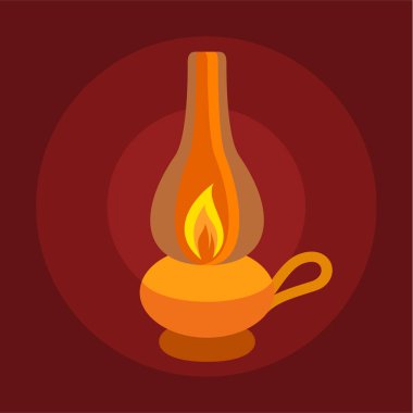 Gaz lambası simgesi, düz stil