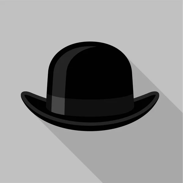 Bowler icono del sombrero, de estilo plano — Vector de stock