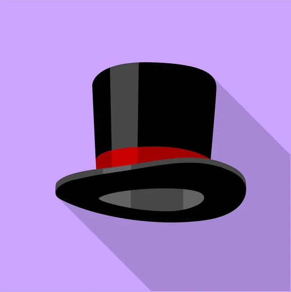 Silk hat icon, flat style — Stock Vector