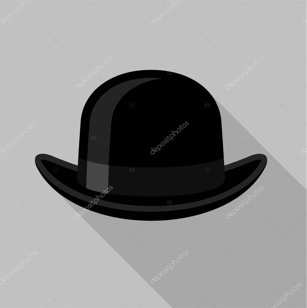 Bowler hat icon. Flat illustration of bowler hat vector icon for web