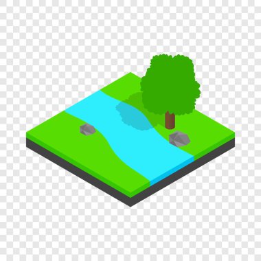 Nehir manzara izometrik simgesi