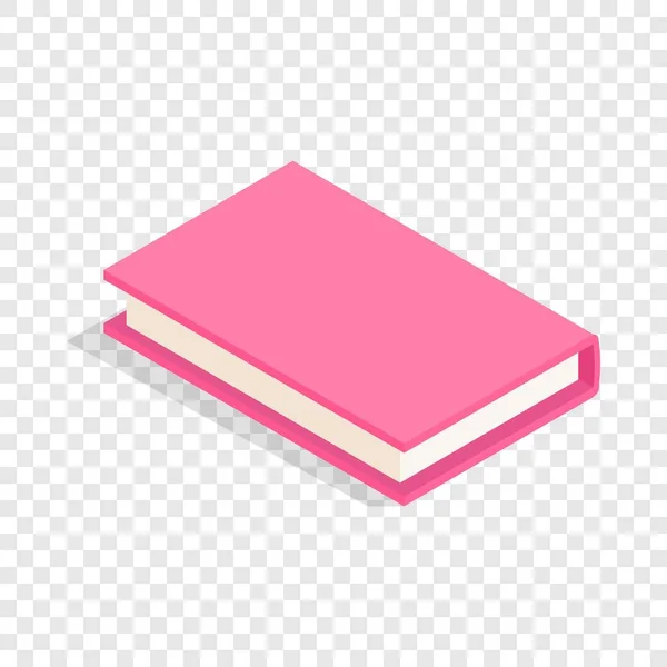 Pink book isometric icon — Stock Vector