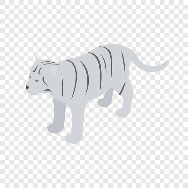Icono isométrico tigre blanco — Vector de stock