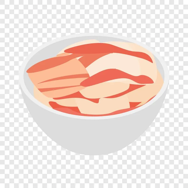 Filetto di pesce in una ciotola icona isometrica — Vettoriale Stock