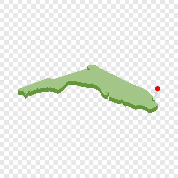 Miami en el mapa de Florida icono isométrico — Vector de stock