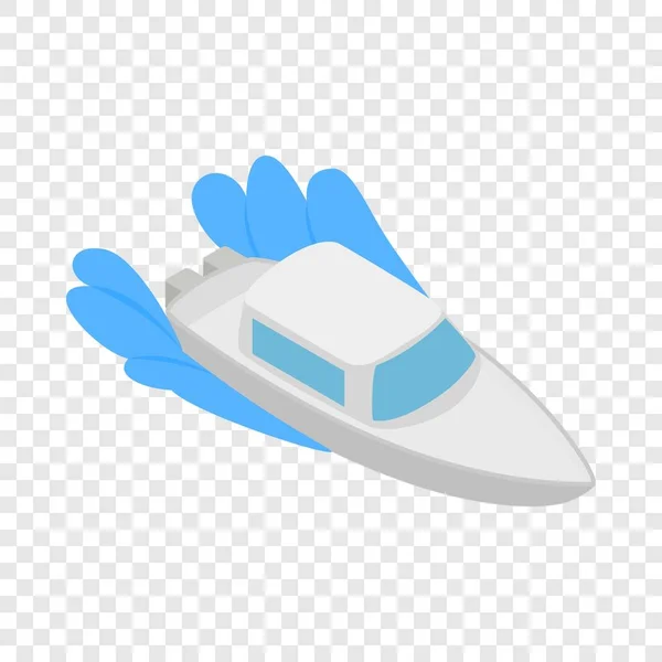 Boat on waves isometric icon — Stock Vector