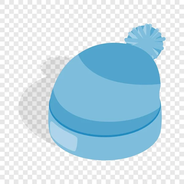 Sombrero de punto azul ícono isométrico — Vector de stock