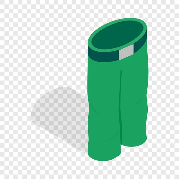 Green ski trousers isometric icon — Stock Vector