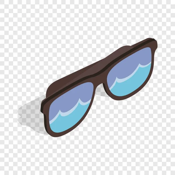 Black sunglasses with a beach reflecting isometric — Stock Vector