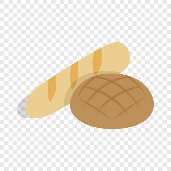 Pão de centeio e pão ícone isométrico — Vetor de Stock
