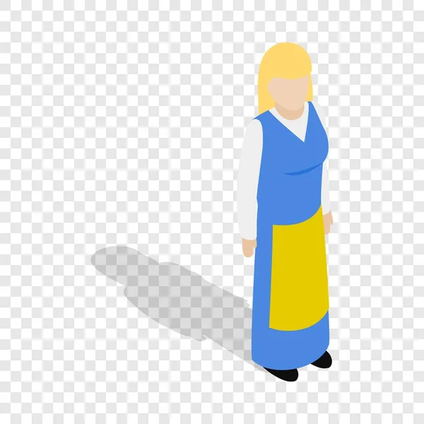 Woman wearing in traditional swedish costume icon — Stock Vector