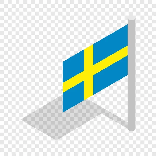 Ikon isometrik bendera Swedia - Stok Vektor