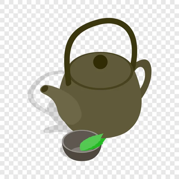 Teekanne und Tasse Tee isometrisches Symbol — Stockvektor