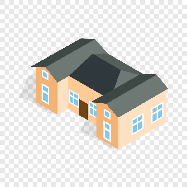 Casa com dois edifícios ícones isométricos — Vetor de Stock