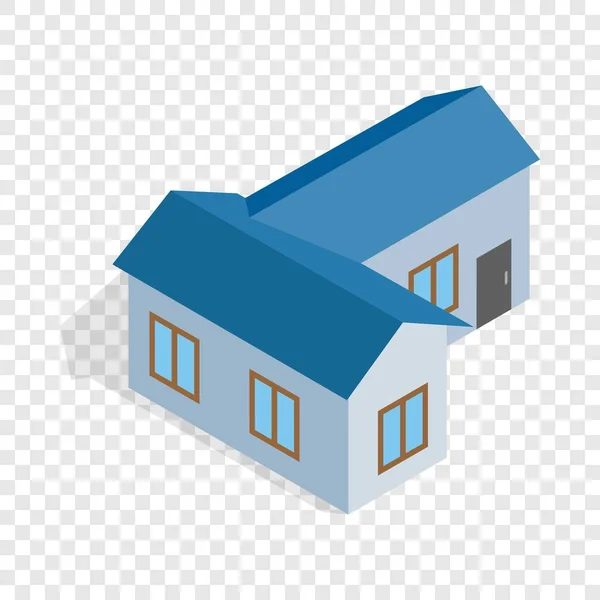 Blue house isometric icon — Stock Vector